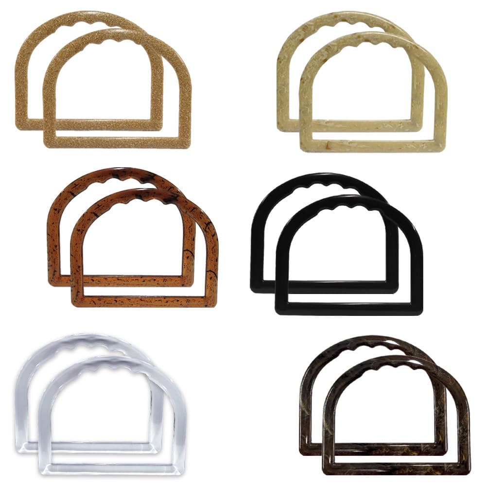 Alça para bolsa de crochê e tricô meia argola 7337 com 1 par (Plástica)