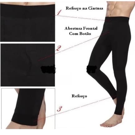 Calça Térmica Flanelada Motoqueiro Motoboy Legging Segunda pele Peluciada com Abertura Frontal
