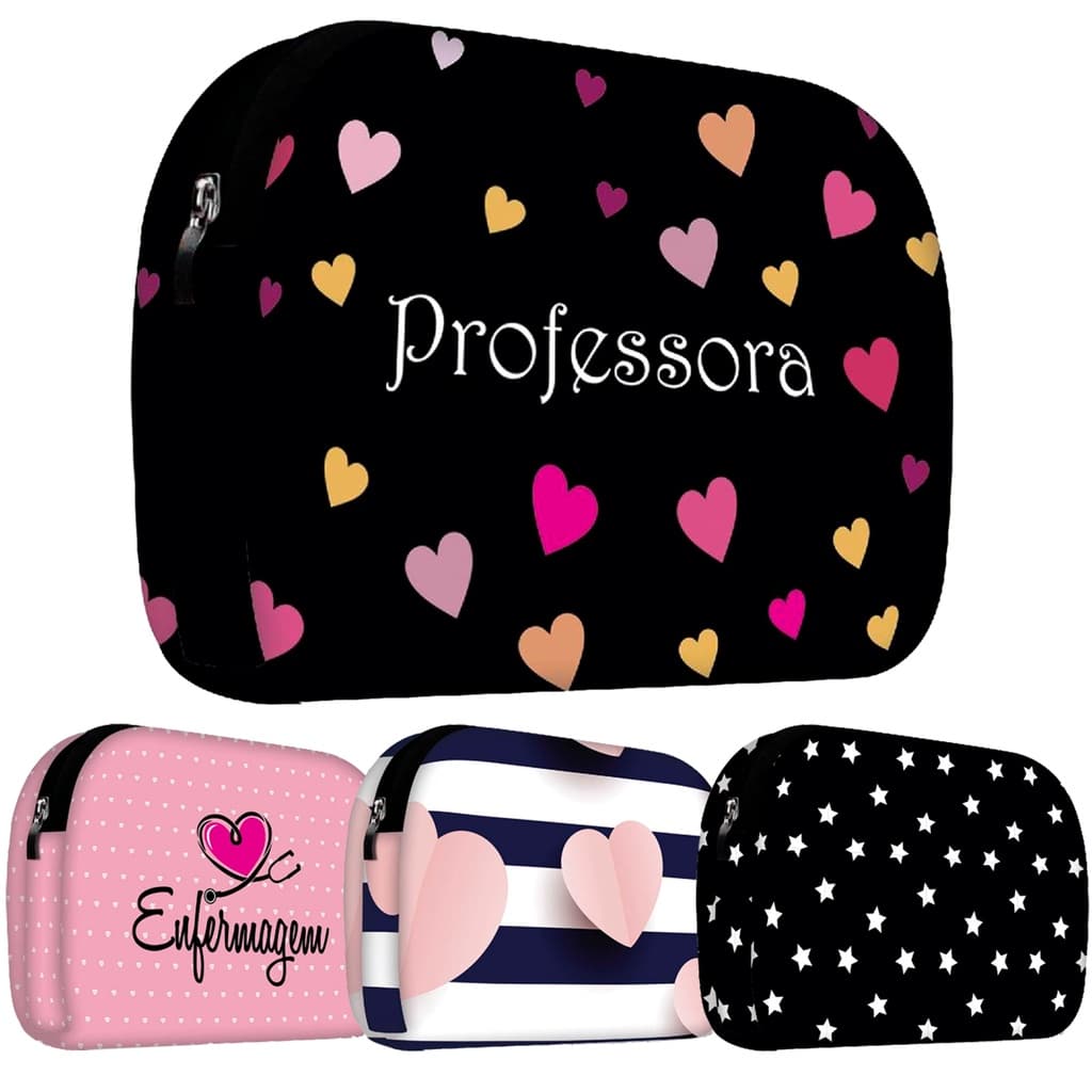 Necessaire de Mão em Neoprene Bolsa Feminina Organizadora Presente Mulheres Professora Mãe  - ISOPRENE - Várias Estampas