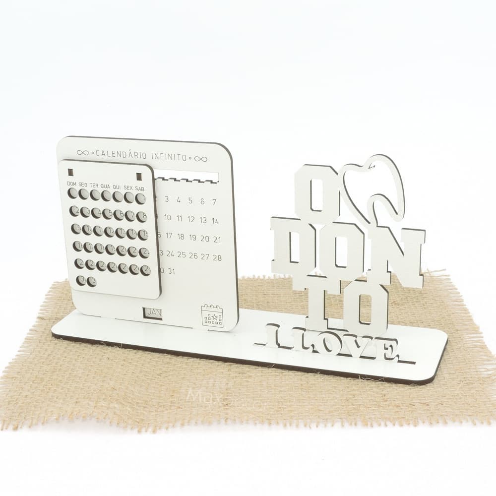 5 Calendário Infinito Personalizado Mdf Branco - Odontologia