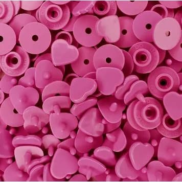 Botão tic tac de pressão plástico Ritas formato coração pacote com 20 conjuntos