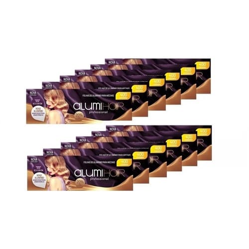 Kit 12 Cx Papel Alumínio Mechas Alumihair 9,5x30 400 Folhas