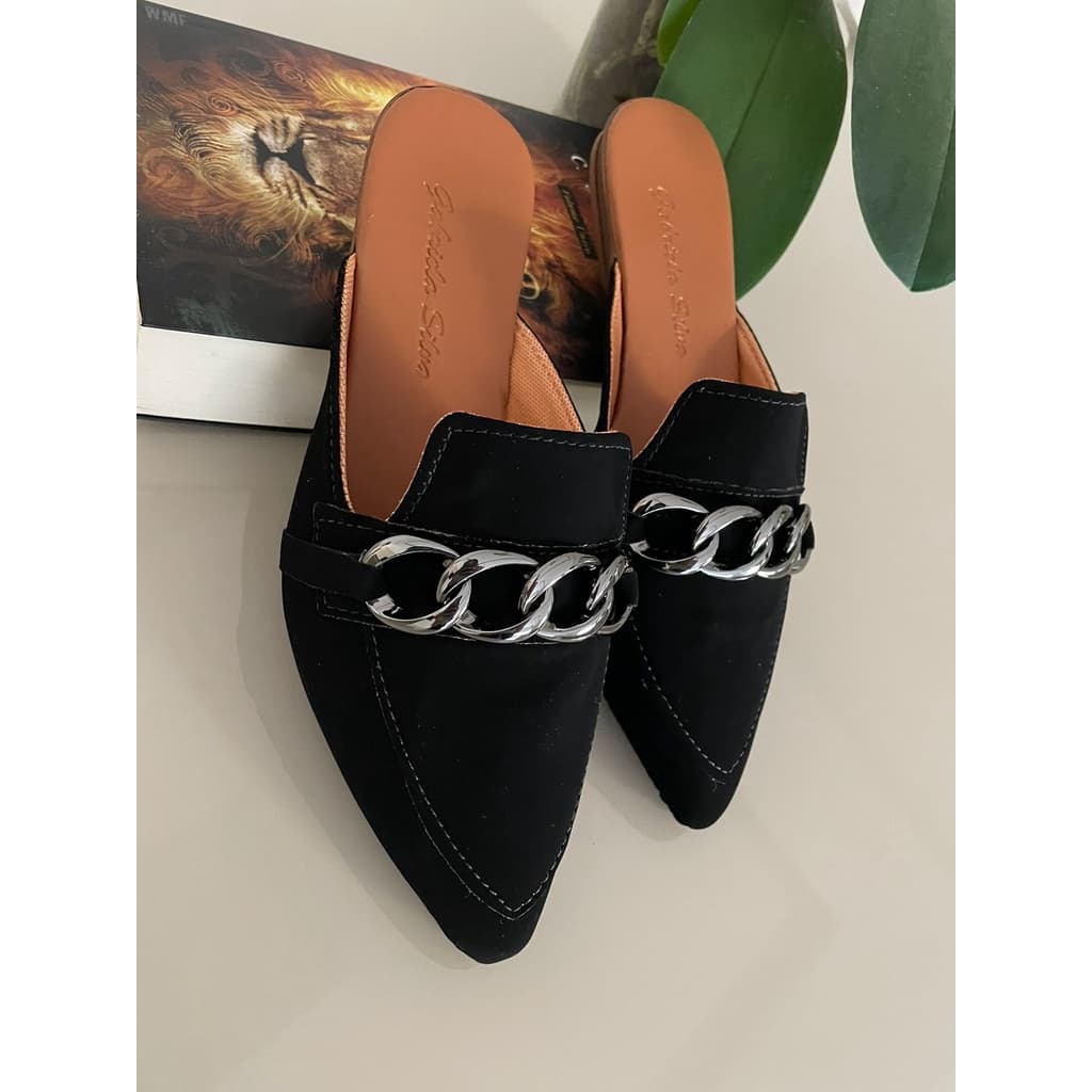 Mule Corrente Feminino Varias Cores Conforto Bico Fino Tendência Moda Feminina Ref.06
