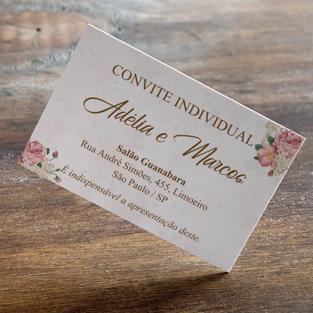 Convite Individual 5x3cm Casamento, 15 anos, Infantil, Adulto...