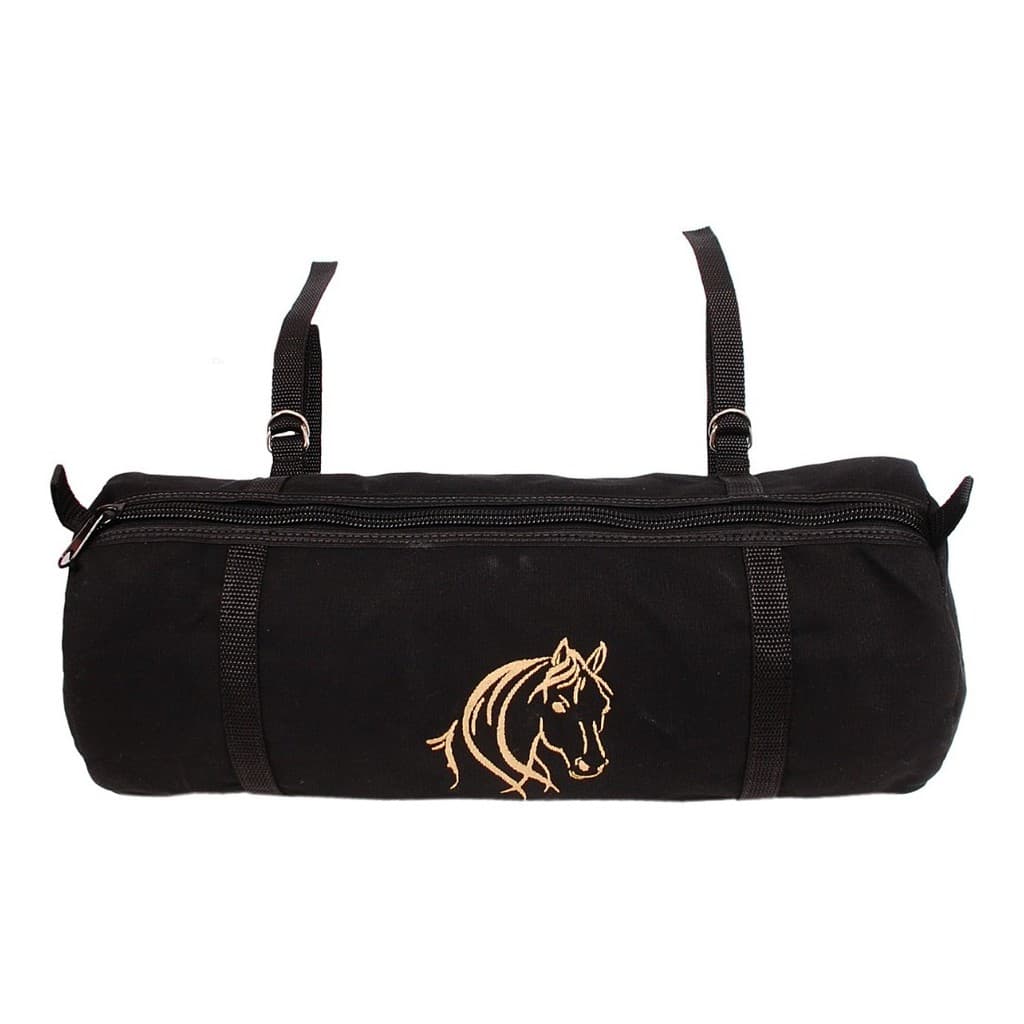 Garupeira Em Lona Impermeável Bordada Cor Preta Frete Grátis