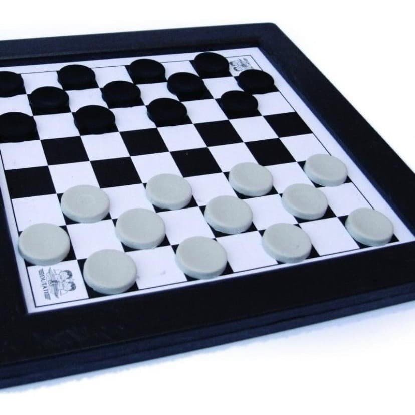 Jogo dama e trilha - 2 em 1 plástico grande 24x24 - dutati treine sua mente