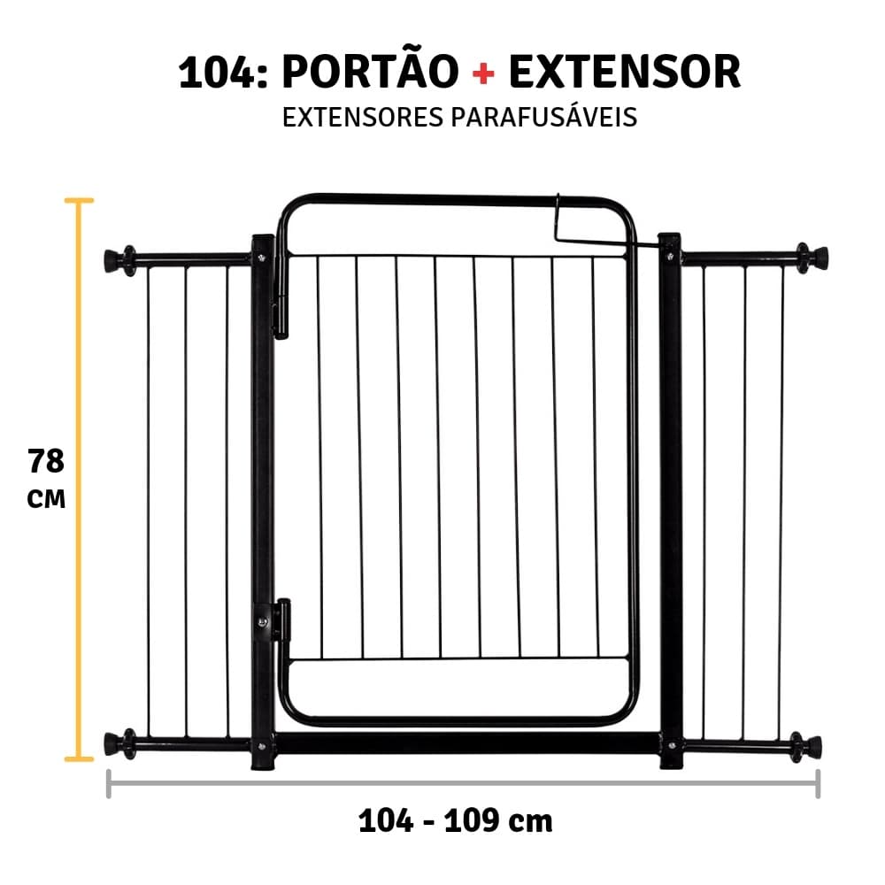 Grade Portãozinho Infantil Portão de Porta Cachorro Criança 104/109