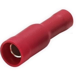 Kit 100 Peças - Terminal Bala Fêmea Pré Isolado Vermelho 0,5-1,5mm²