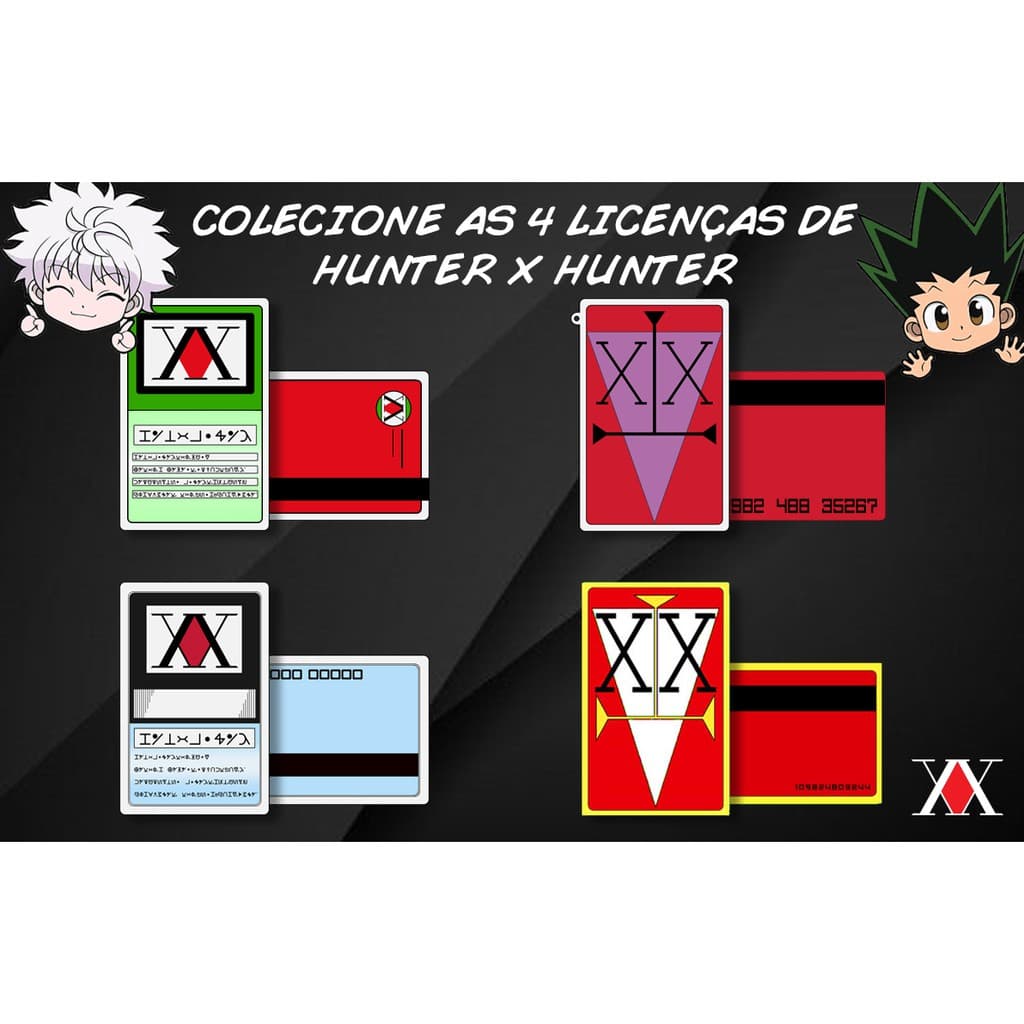 Licença hunter x hunter caçador HxH Gon Killua Kurapika Leorio Hisoka
