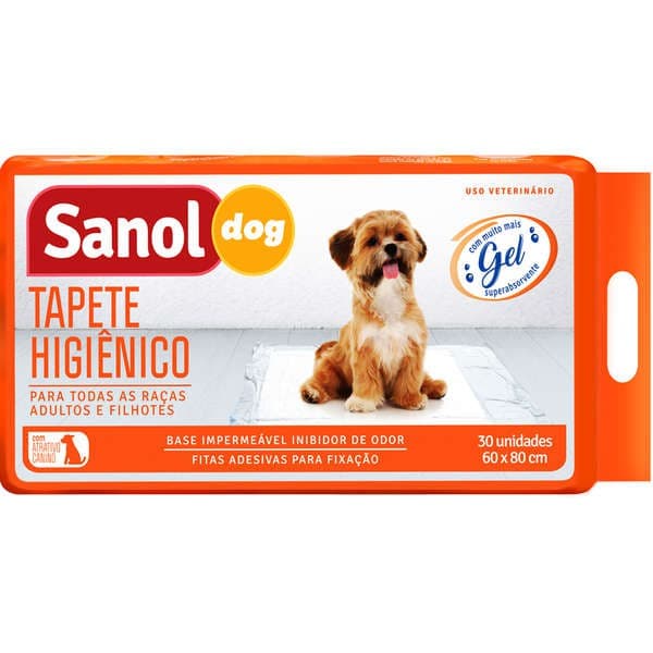 Tapete Higiênico Sanol Dog  60 x 80 Com 30 UN