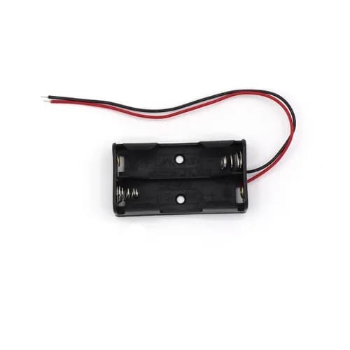 Suporte Para 2 Pilhas AA Canoa Preto Promoção 15cm Unidade