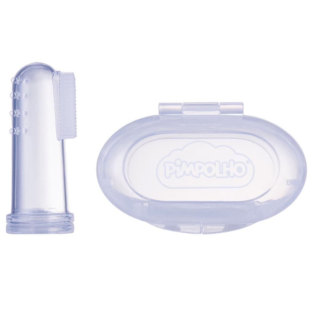 Escova de dente massageador gengiva bebê com estojo pimpolho