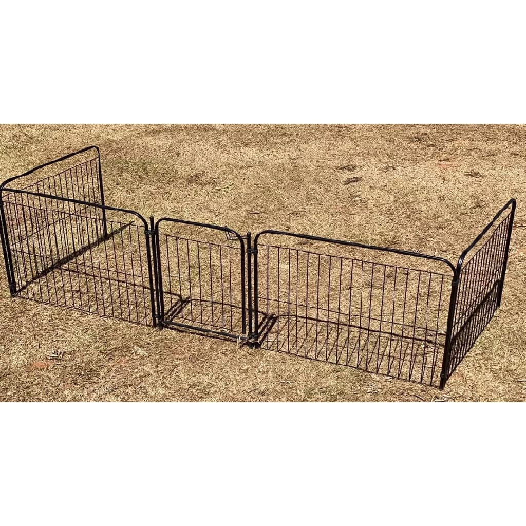 Cercado Canil Cachorro Pet 4/65 + Portão PRETO Com Kit De Parede