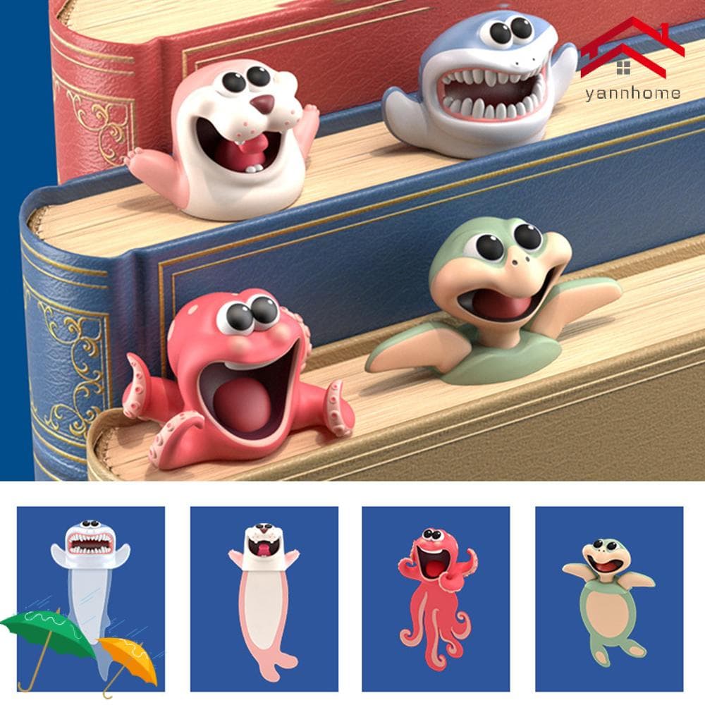 Yann Marcador De Página De Pvc De Oceano / Série Criativa Com Desenho De Animal 3d