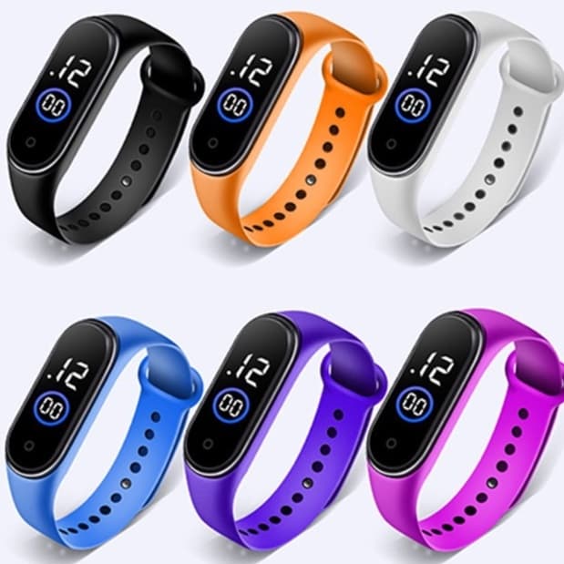 Relógio feminino digital m4 led A prova água Esportivo masculino Unissex