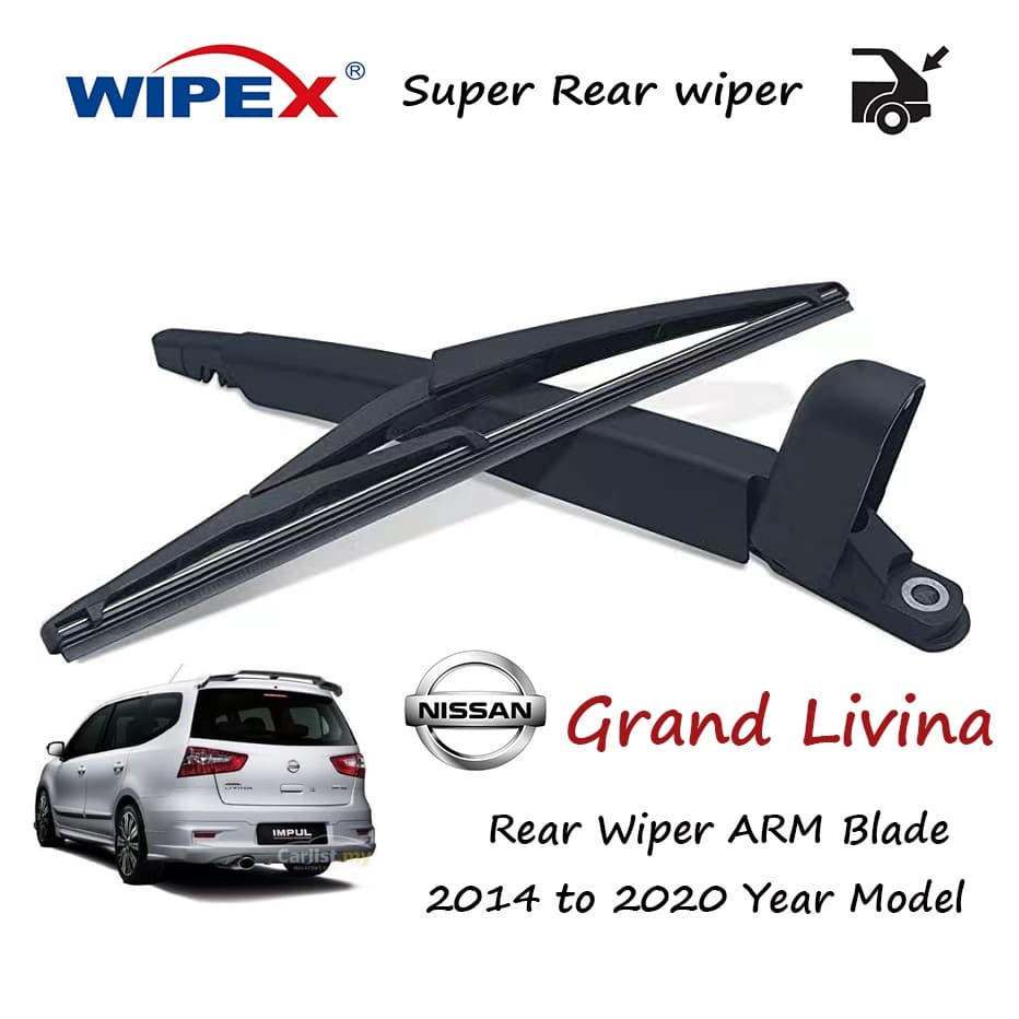 (Original) Nissan Grand Livina Limpador Traseiro (Braço/Lâmina) Set Para 2007 A 2018 LIWINA Carro De Volta Janela Limpadores Partir De Limparx