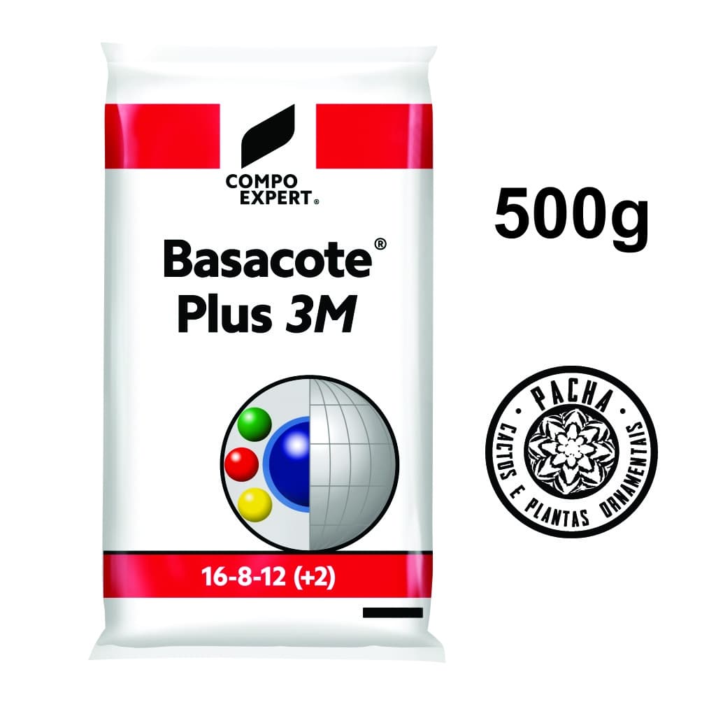 Basacote 3M 500g 16-08-12(+2) Adubo de Liberação Lenta Suculentas Orquídeas Rosa do Deserto Bonsai