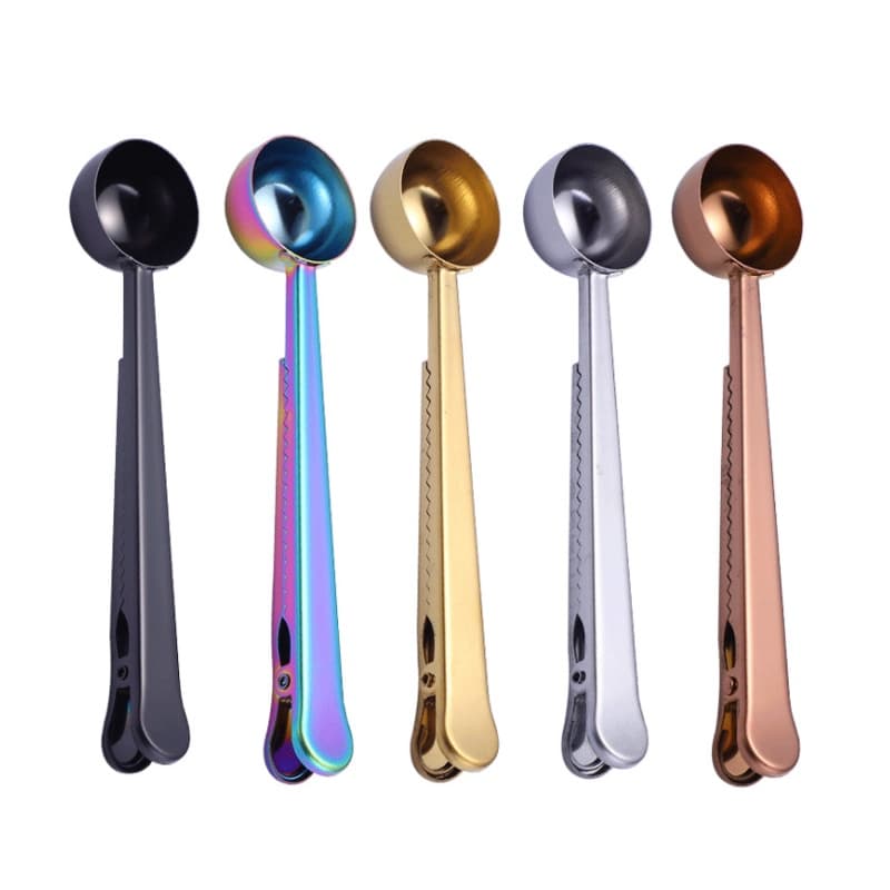 Clipe De Vedação De Aço Inoxidável Colher De Alimentos Lanche Com Café Medição De Leite Em Pó Chá