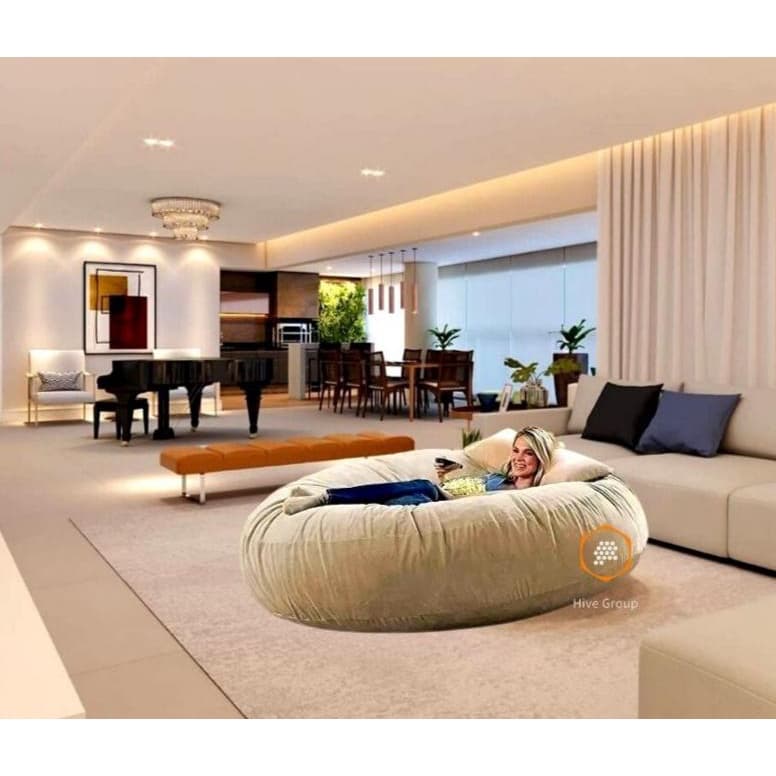 Puff Gigante Redondo Grande Medida 140x20 Sem Enchimento Lançamento