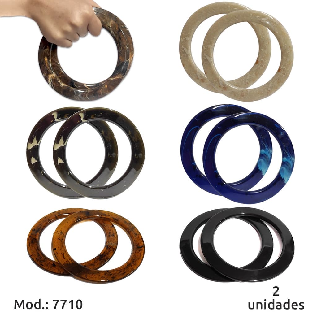 Alça redonda para bolsa de crochê e tricô 7710 com 1 par (Plástica)