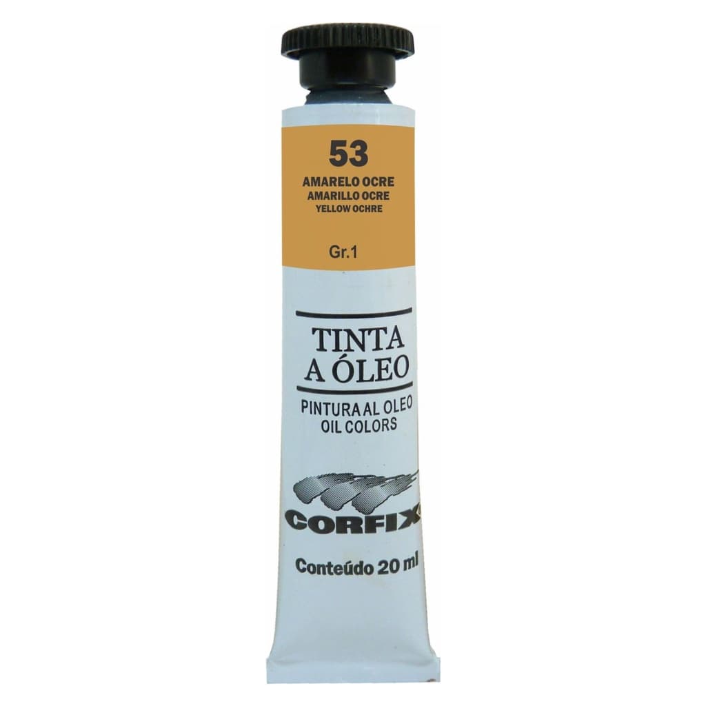 Tinta à Óleo para pintura em tela Corfix Bisnaga 20ml G1 - 53 Amarelo Ocre