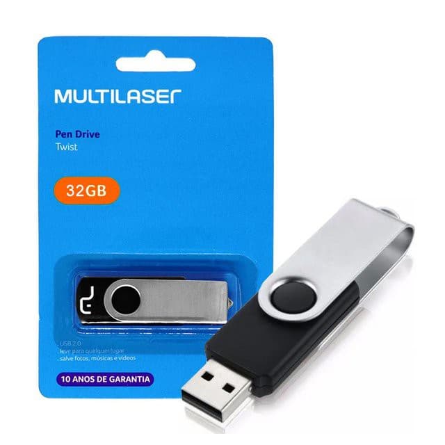 PenDrive 16gb 32gb 64gb Multilaser Lacrado Pendrive Multilaser Twist 2.0