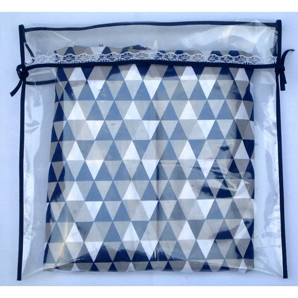 Kit com 6 Saquinhos de Maternidade Azul Marinho + Almofada de Pescoço Infantil Azul marinho com Triângulos