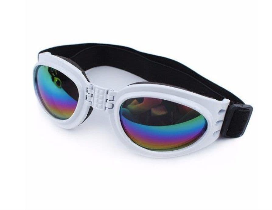 Óculos De Sol Para Cães Com Proteção Uv - Cor Branco