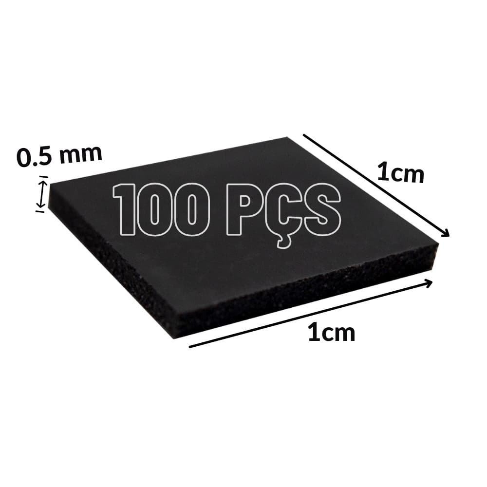 Thermal Pad Térmico 100 Peças 10mm x 10mm 0.5mm Para Console e GPU