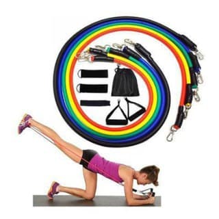 Kit Extensor Elastico Extensores 11 Pecas Exercicio Musculacao Fitness Pilates