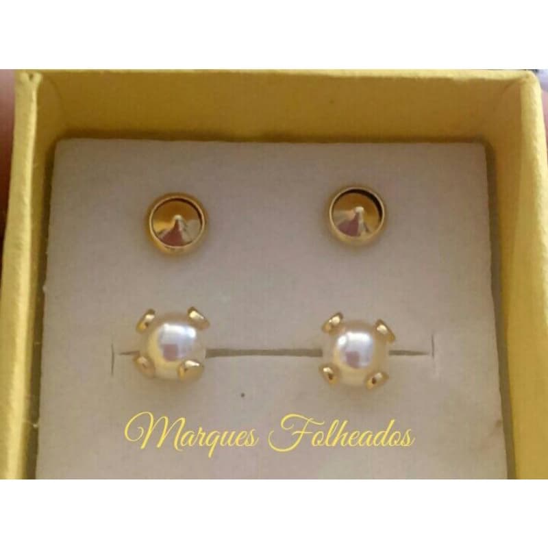 brinco folheado a ouro bebê com tarraxa baby