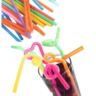 Canudos Decorativos Artísticos Flex Colorido 6mm x 25cm Pacote com 40 Unidades Strawplast