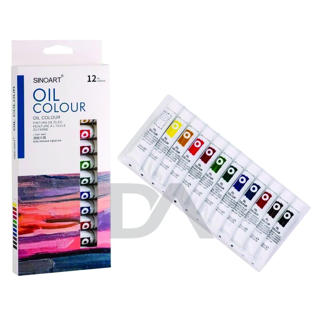 Kit Tinta A Óleo Estojo 12 Cores Bisnaga Sinoart