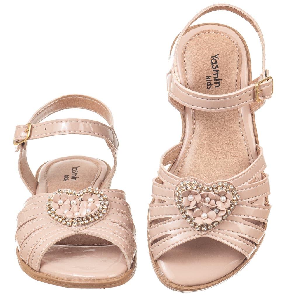 sandalia infantil menina Batizado casamento festa barato coração 10