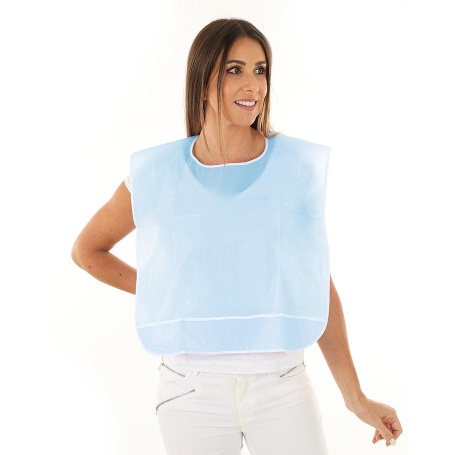 Babador Plástico Azul - Adulto