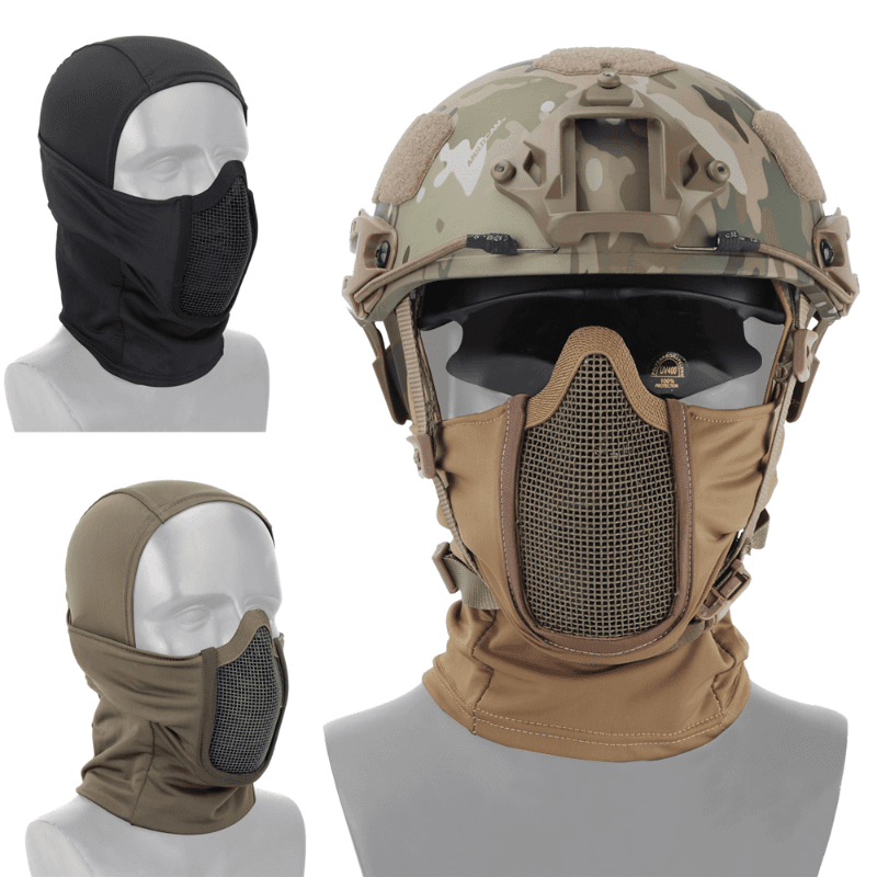 Máscara Tática Rosto Cheio Balaclava Cap Motocicleta Do Exército Airsoft Paintball Headgear Malha De Metal Caça Máscara Protetora