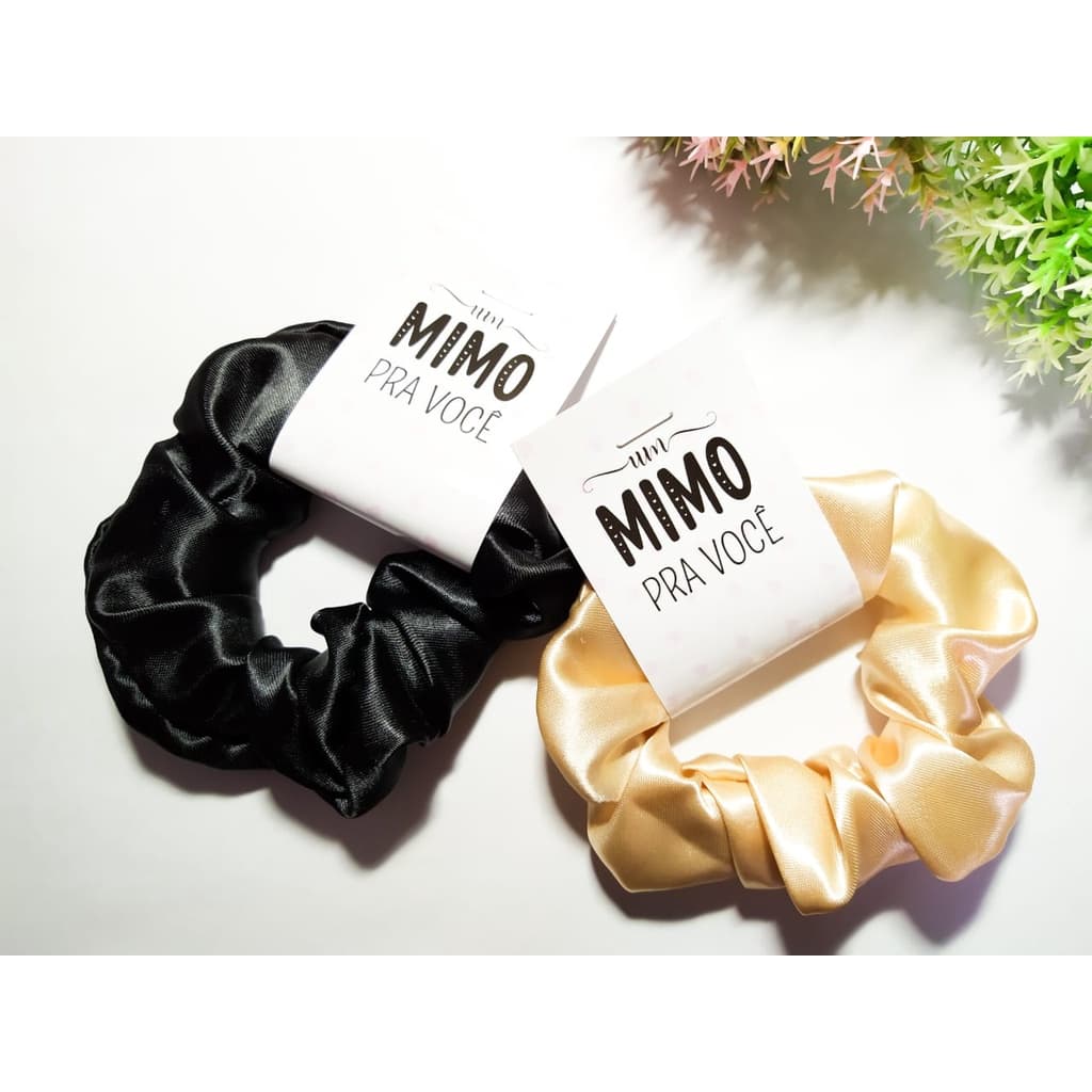 20 Scrunchie Xuxinha Cetim com TAG Mimo para Cliente