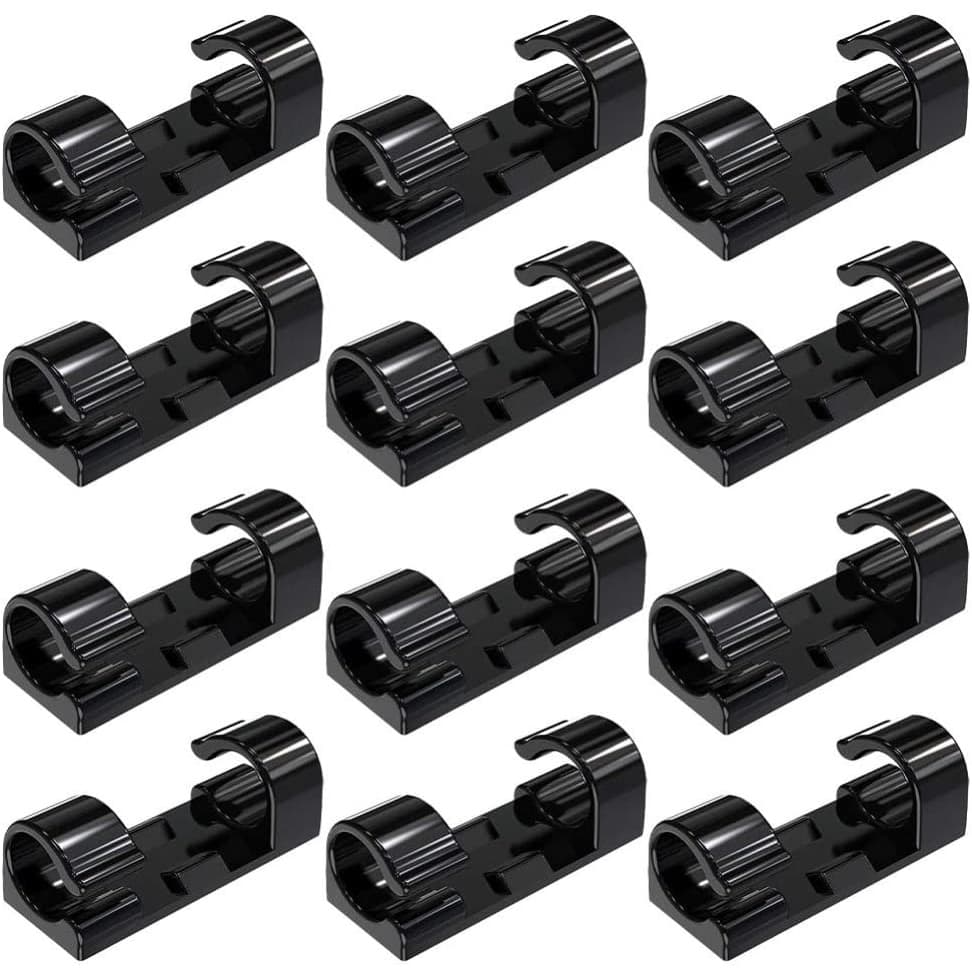 Kit 40 Peças Organizador de Cabos e Fios Clipes Autoadesivo Preto
