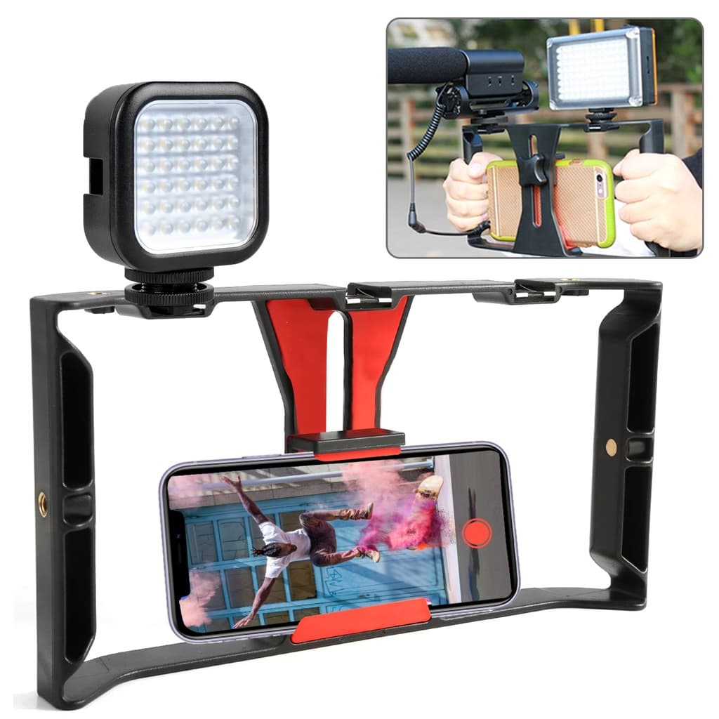 Estabilizador Gaiola De Mão Para Smartphone Com Luz Led 5500k Godox