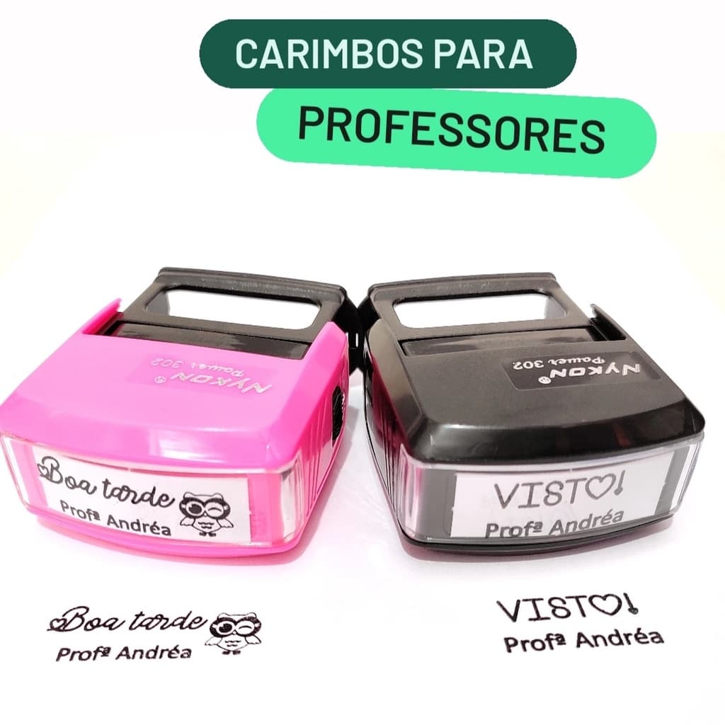Carimbo escolar professor Kit 2unidades