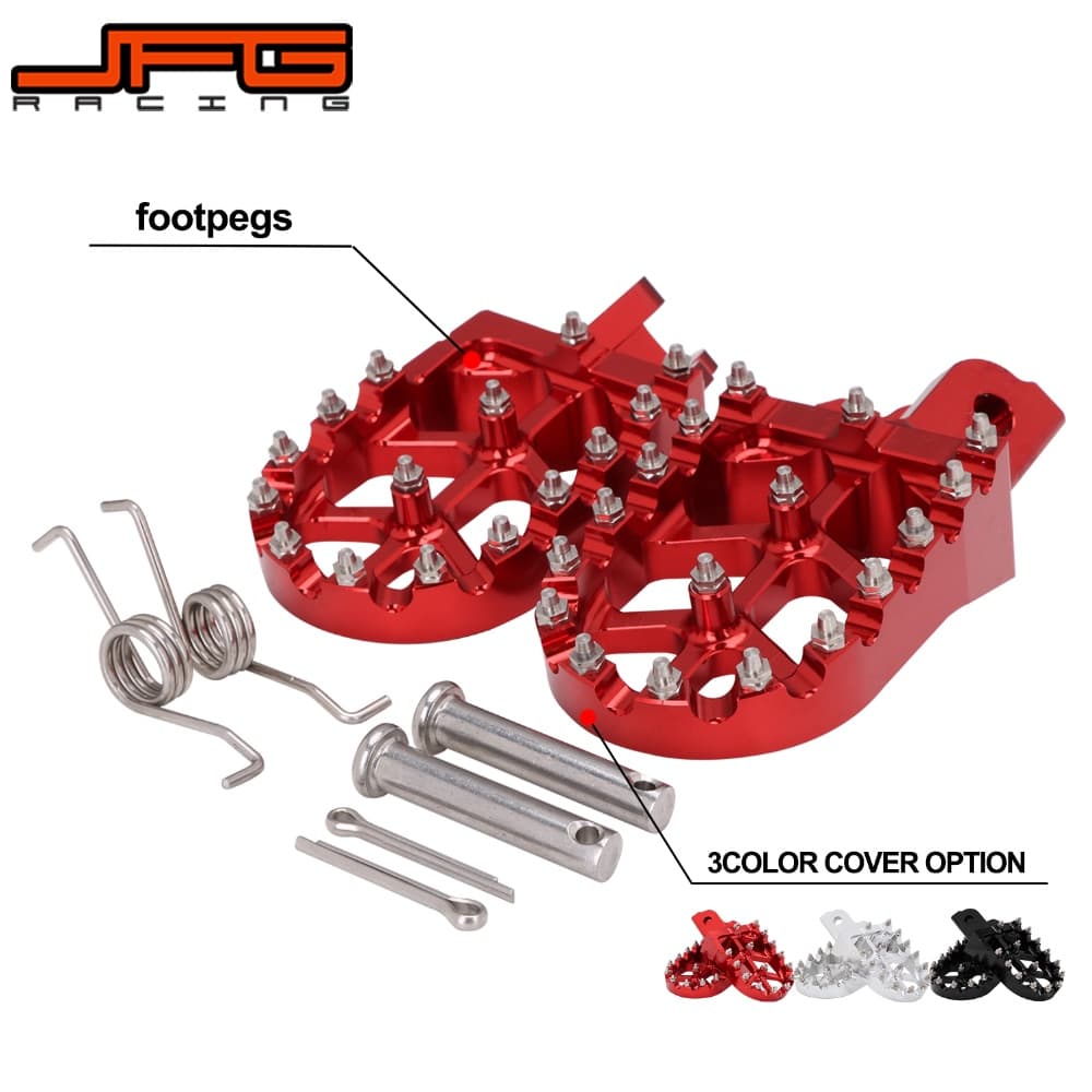 Pedaleiras Moto CRF110F CRF125F – CNC Antiderrapante – Pino em Aço Inox com Mola