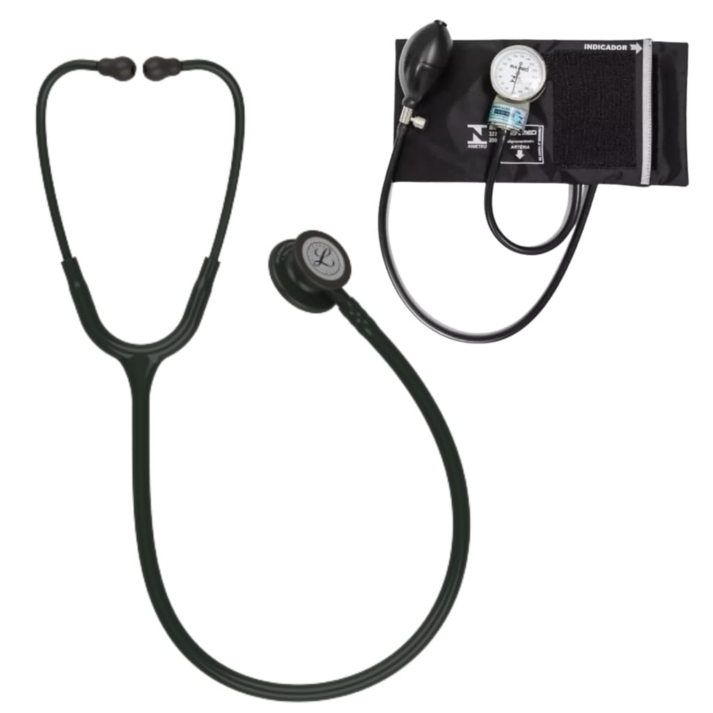 Estetoscópio Littmann Classic III + Esfigmomanômetro Pamed - Cores Variadas