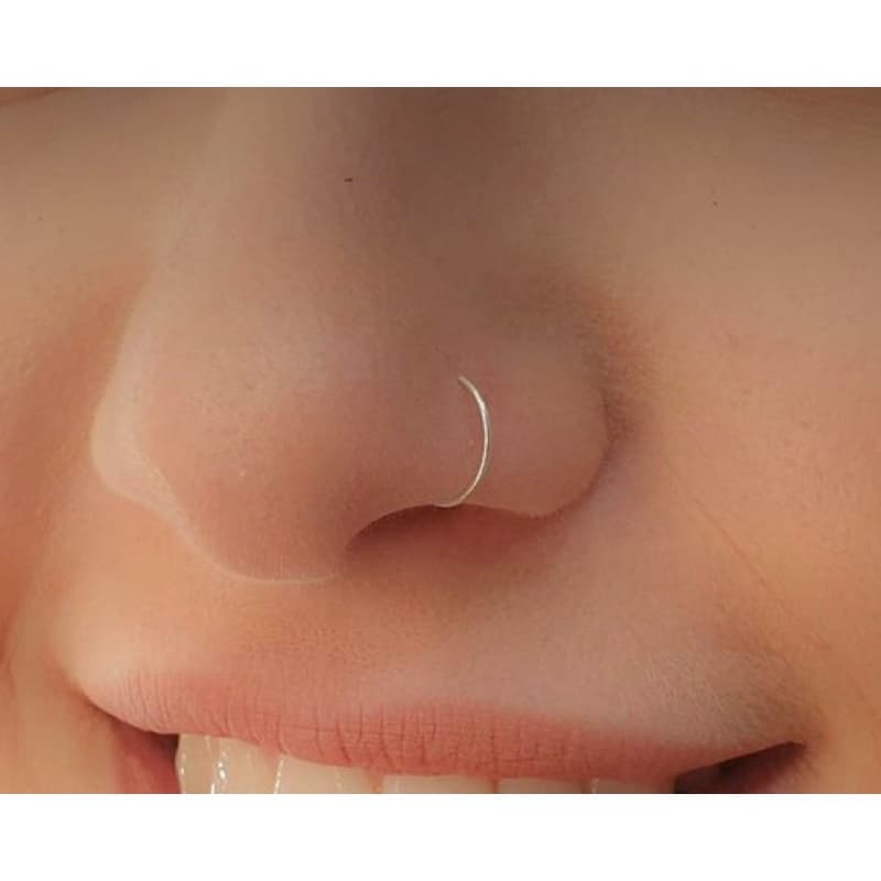 Piercing de nariz de prata 925 argola 9mm