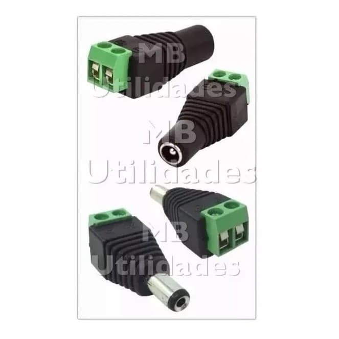 Kit 10 P4 Macho Borne + 10 P4 Femea Borne - Conector Cftv