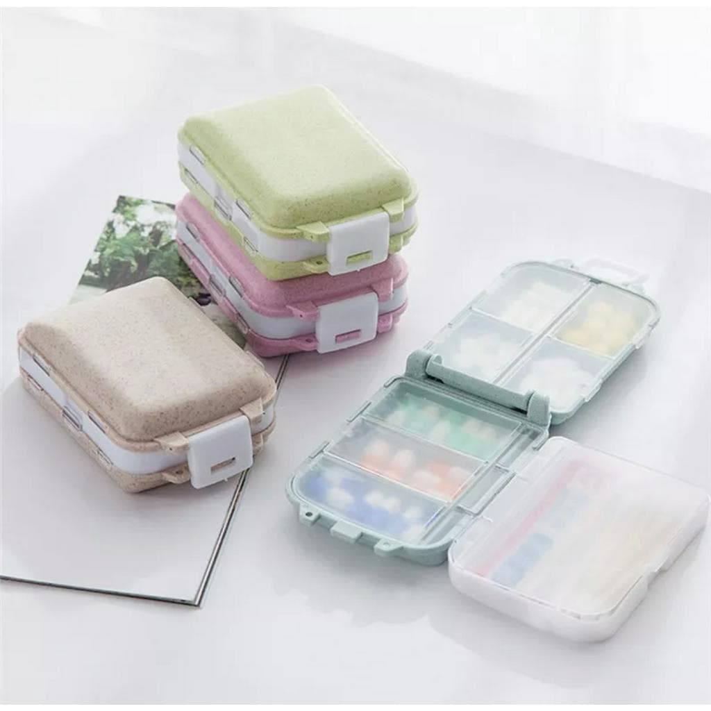 1 Mini Caixa De Comprimidos Com 8 Grades Medicina Semanal Bunker Organizador De Recipientes De Saúde Cuidados A Viagem