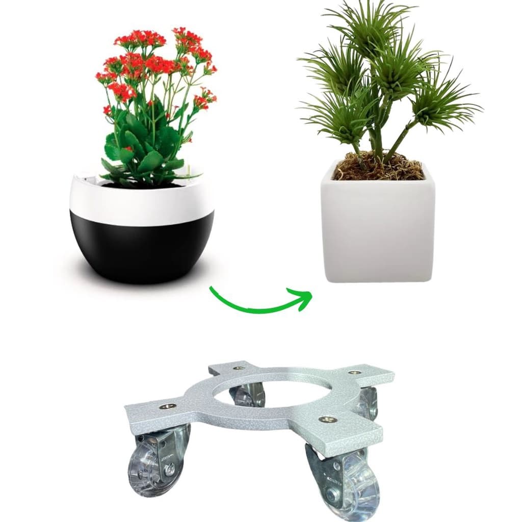 Kit 3 Suporte Para Vasos Planta C/rodízios Em Gel 40cm 240kl