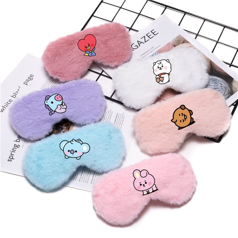Kpop Bts Bt21 Máscara De Olho Bebê Série Viagem Suave Acolchoado Sono Capa Relaxamento Dormir Blindfold