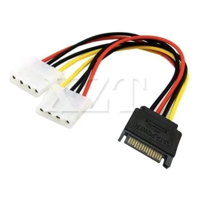 Cabo Duplicador Y Energia Alimentação Força Adaptador 1 Sata Macho Para 2 Ide Molex Femea com 4 pinos