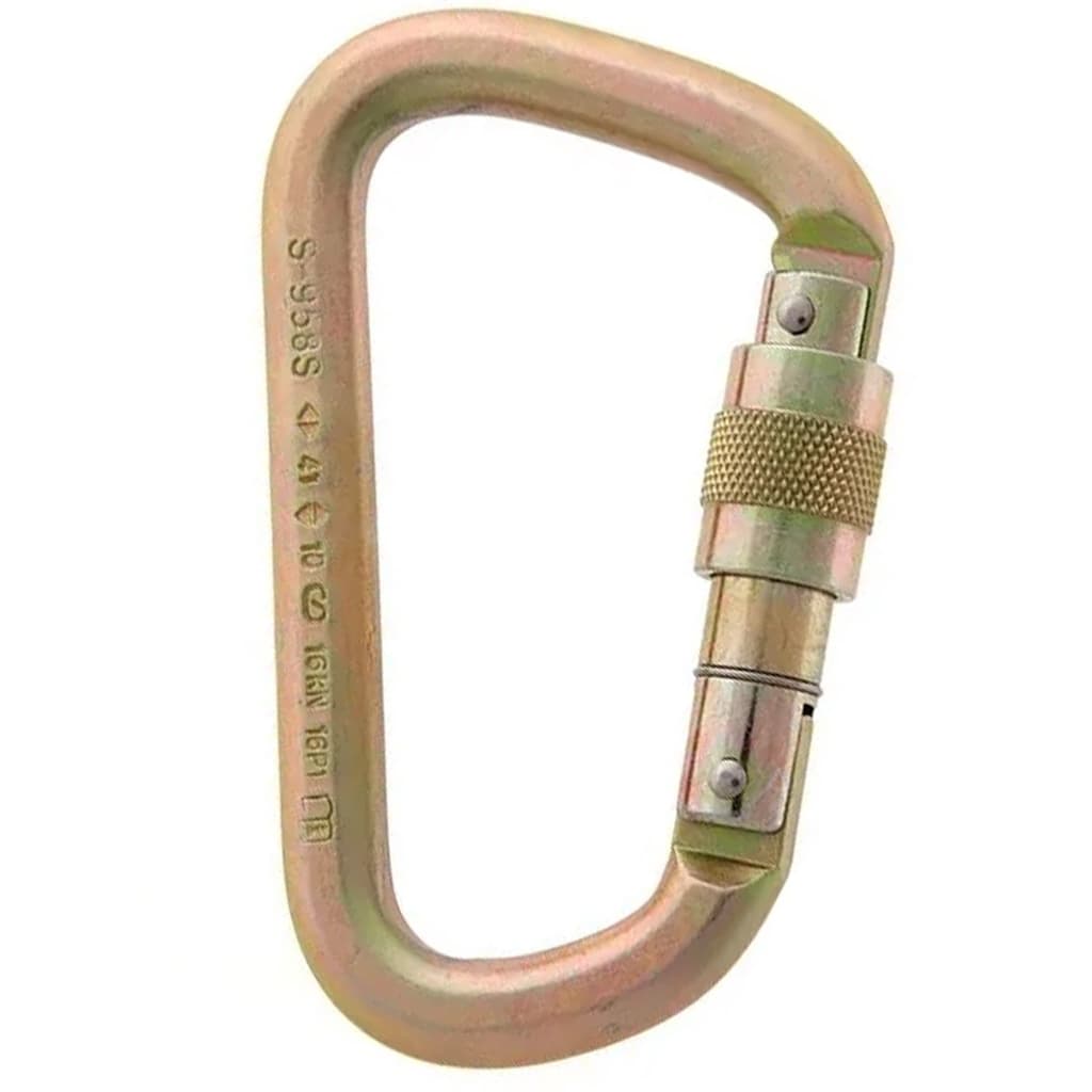 Mosquetão Aço Forma D Trava Rosca Dupl Ce En Nbr 41kn USANG