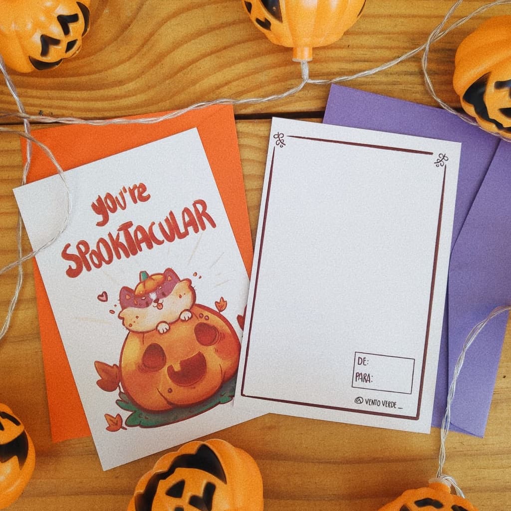 Cartão Comemorativo - Your Spooktacular Halloween - You are my Boo - Artes Originais Vento Verde